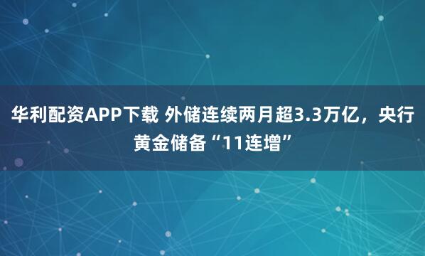 华利配资APP下载 外储连续两月超3.3万亿，央行黄金储备“11连增”